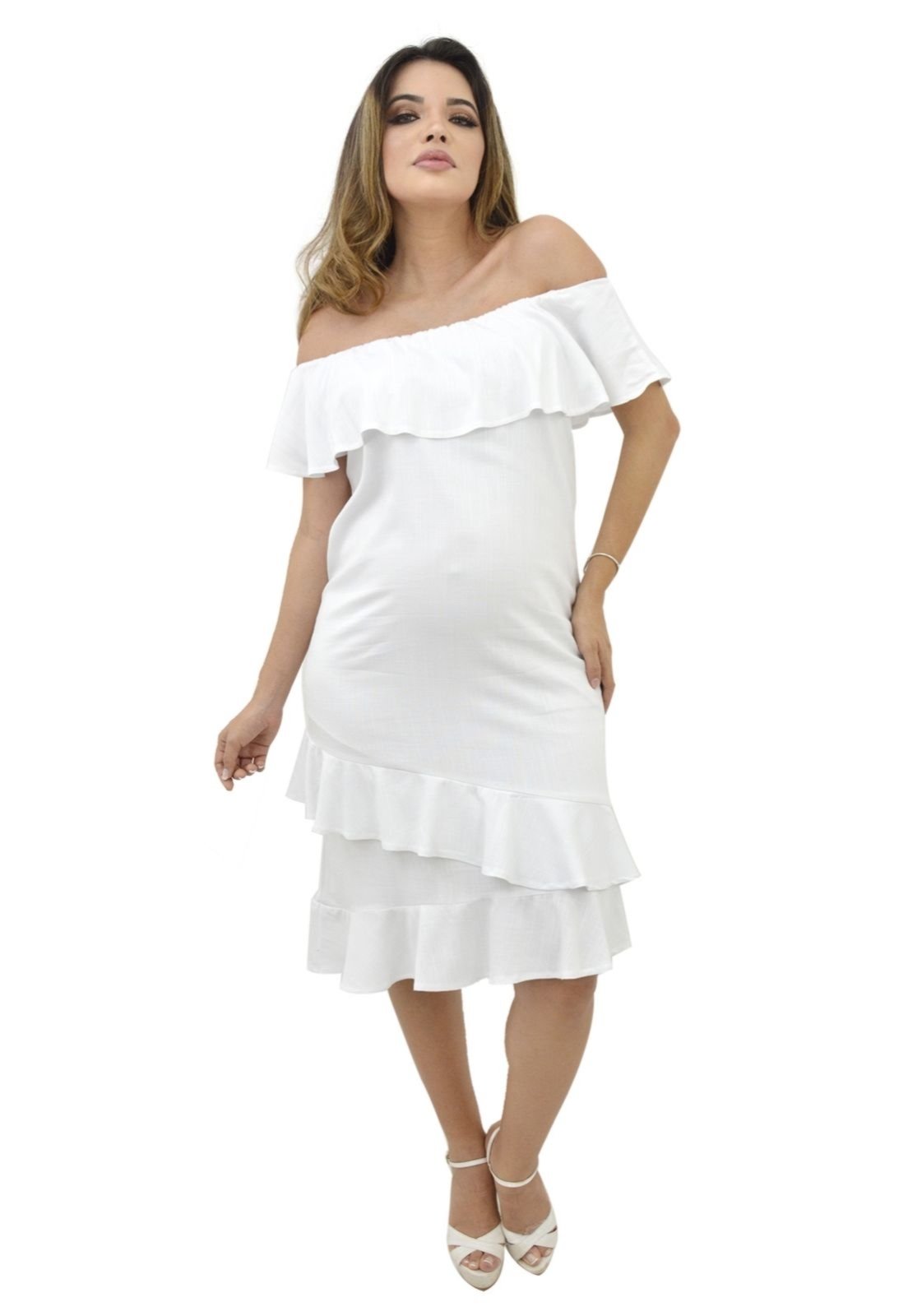 vestido de gestante branco
